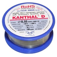 Odporový drôt KANTHAL D ⌀ 0,55mm Hmotnosť: 100g