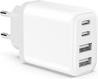 SZYBKA ŁADOWARKA 40W 2x USB 2x USB-C PD 20W QC 5V/3A 9V/2.22A 12V/1.67A