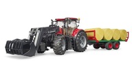 BRUDER 03198 Traktor Case + przyczepa z balotami