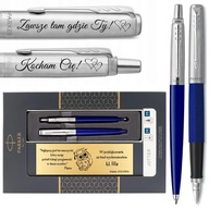 Pióro Wieczne i długopis Parker Jotter GRAWER GRATIS Prezent dla Taty BLUE