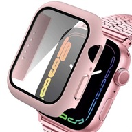 Puzdro Alogy 2v1 kryt + sklo pre Apple Watch 7 45mm ružové