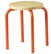 Ikea DOMSTEN Stołek pomarańczowy sosna