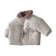 Zimowa kurtka dziecięca słodki miś bawełniane płaszcze dla chłopców dziewcząt ubrania z polaru