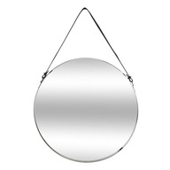 Okrúhle nástenné zrkadlo na páse kovový rám