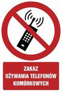 Znak naklejka Zakaz używania telefonów 20x30