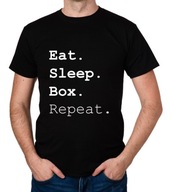 koszulka EAT SLEEP BOX REPEAT prezent