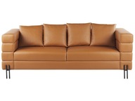 Sofa 3-osobowa ekoskóra nowoczesna brązowa