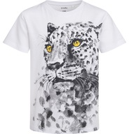 T-shirt chłopięcy Koszulka dziecięca 110 Bawełna Pantera Biały Endo
