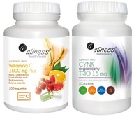 Aliness Vitamín C 1000 + Organický zinok TRIO Glukonát zinočnatý Imunita