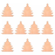 Vianočný stromček drevený prívesok 8x8cm 10ks Vianoce eko