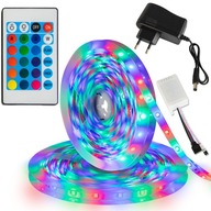 ZESTAW TAŚMA LED 300 DIOD RGB SMD 2835 5M + ZASILACZ + STEROWNIK