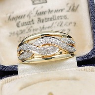 Zlatý prsteň s diamantmi obrúčka 0.12ct
