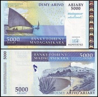 MADAGASKAR, 5000 ARIARY 2007 Pick 94a