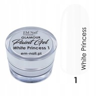 Gél na zdobenie EM Nail Paint Gel White Princess