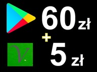 Karta Google Play 60 zł Kod Prepaid Android / Podarunkowa