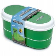 Lunchbox Minecraft s príborom zelený