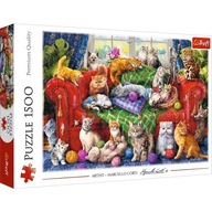 Trefl Puzzle 1500el. Kociaki na sofie 26198