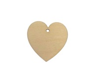 Drewniane serce z dziurką, serduszko zawieszka szlifowane 5cm 50 sztuk