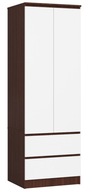 Kétajtós szekrény STAR S wenge-fehér 60cm fiókos AKD