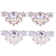 4 paczki eleganckie modne ozdobne kryształowe buty z kryształkami Rhinestone perły kwiaty