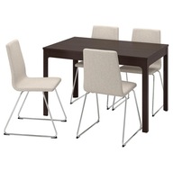 IKEA EKEDALEN/LILLANAS Stôl a 4 stoličky 120/180 cm