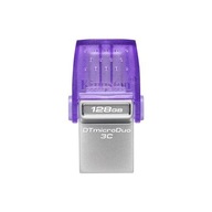 Kingston DataTraveler DT Micro Duo 3C 128 GB, USB typu C a typu A, fialová