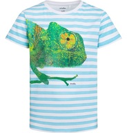 T-shirt chłopięcy Koszulka dziecięca Bawełna 140 w paski Kameleon Endo