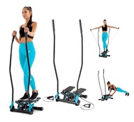 Stepper treningowy skrętny z ramionami nordic walking z linkami i regulacją