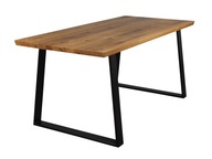 Stół dębowy 160 x 90 z litego drewna loftowy Valdez, metalowe czarne nogi