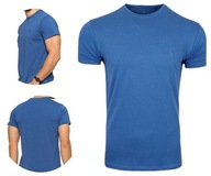 Pánske tričko blue modré Bavlna PREMIUM LINE veľ. L