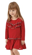Sukienka dziewczęca bawełna falbanka czerwona 98