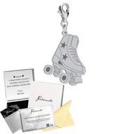 Charms STRIEBORNÁ S KOLIESKOVÝM KORČOM KARABÍNKA DARČEK ŽELANIA ZADARMO