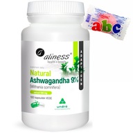 ALINESS Natural Ashwaganda 580mg 9% STRES 100 kapsúl VEGE bez lepku