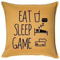 EAT SLEEP GAME poduszka 50x50 prezent