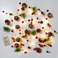 Vianočné girlandy 20 LED z borovicových šištičiek 3m