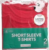 GEORGE czerwone t-shirty koszulki 2 pak 122 - 128