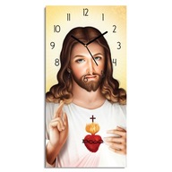 Srdce Ježiš obraz hodiny na skle kancelárske 30x60