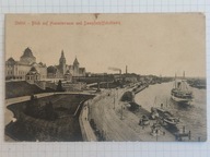 Pocztówka Stettin Szczecin widok na Odrę i port Hakenterrasse Feldpost 1919