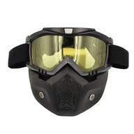 Maska na okuliare 2 v 1 motocyklové žlté sklo