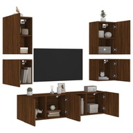 6-dielna zostava nábytku TV hnedá dub materiál na báze dreva