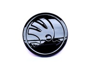 Emblemat znaczek logo SKODA 90 mm na maskę/klapę czarny połysk