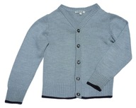 POPPY ROSE detský vizitkový sveter kardigan 100% VLNA MERINO WOOL 116