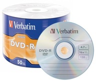 VERBATIM PŁYTY DVD-R 4.7GB x16 OPAKOWANIE 50 SZTUK