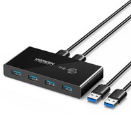 UGREEN SWITCH PRZEŁĄCZNIK BOX KVM USB 2x4 USB 3.0 TRANSFER DANYCH ADAPTER
