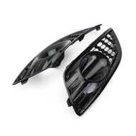 Dvojica Grily Gloss Black Predné hmlové svetlá Kryt lampy pre Ford Fiesta 2013-2017