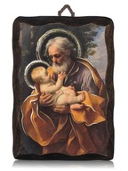 Ikona Obraz Święty Józef z dzieciątkiem na drewnie 12x16cm