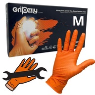 Rękawiczki ogrodnicze NITRYLOWE GRIPZZLY bezpudrowe ORANGE GRIP r.M 50 szt.