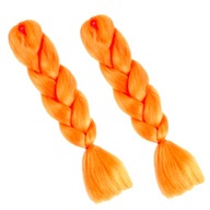 2x Syntetické vlasy pre vrkoče Dlhé 120 cm - Oranžové