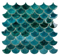 Sada dlaždíc Rybia Luska keramická mozaika pre kuchyňu - Rozbúrené more
