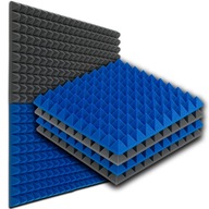 2× Akustická odhlučnená podložka Bitmat Pyramída 50 x 50 x 5 cm sivá + 2× Akustická odhlučňovacia podložka 50 x 50 x 5 cm